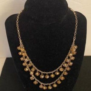 Cole Haan Amber Swarovski Crystals Two Strand Necklace